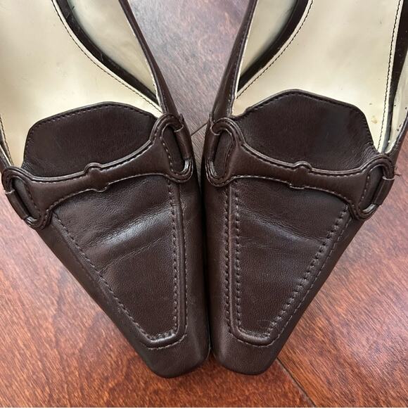 Antonio Melani Brown 90s Style Pointed Square Toes Women's Spool Heels, Size 7 - Picture 7 of 16